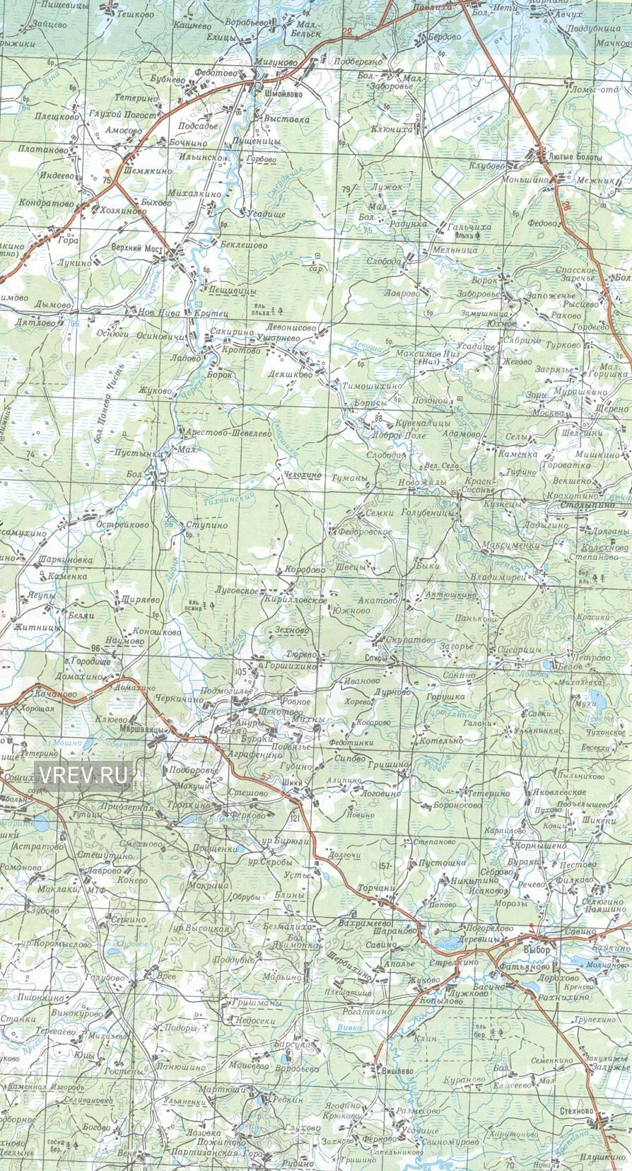 Карта Псковской области